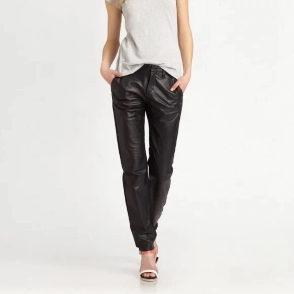 DVF Naples New Lacquer Black Pants Size 6